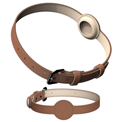 Premium Leather Collar With AirTag Holder