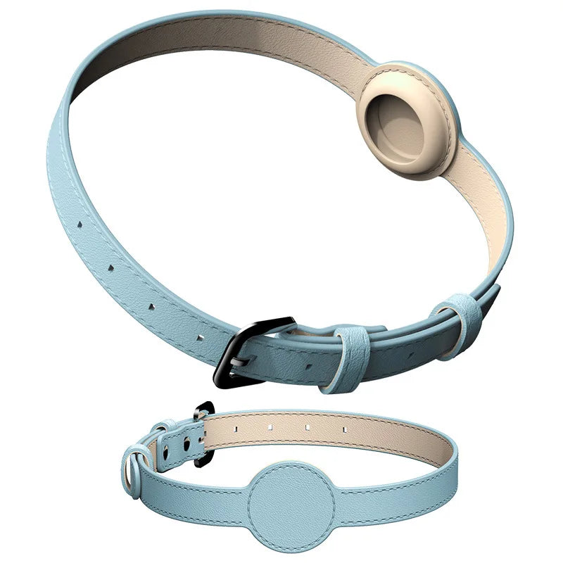 Premium Leather Collar With AirTag Holder