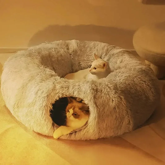 CozyTunnel Plush Cat Bed