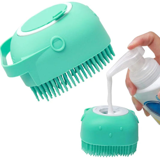 2-in-1 Bathing Brush & Shampoo Dispenser