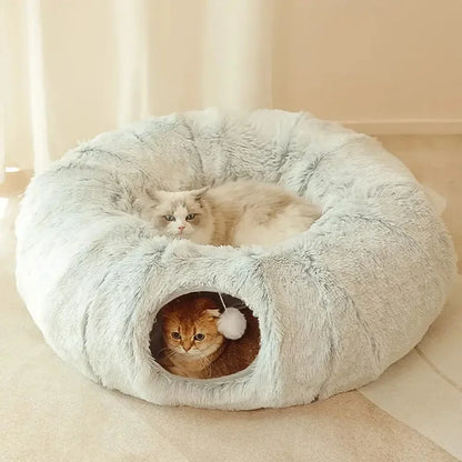CozyTunnel Plush Cat Bed