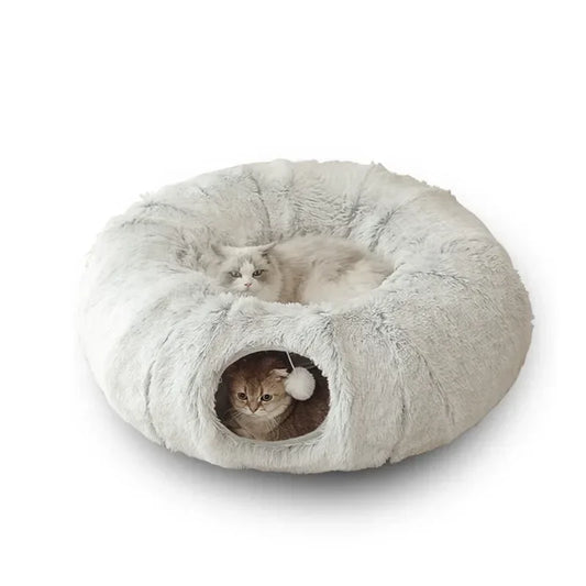 CozyTunnel Plush Cat Bed