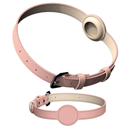 Premium Leather Collar With AirTag Holder