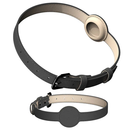 Premium Leather Collar With AirTag Holder